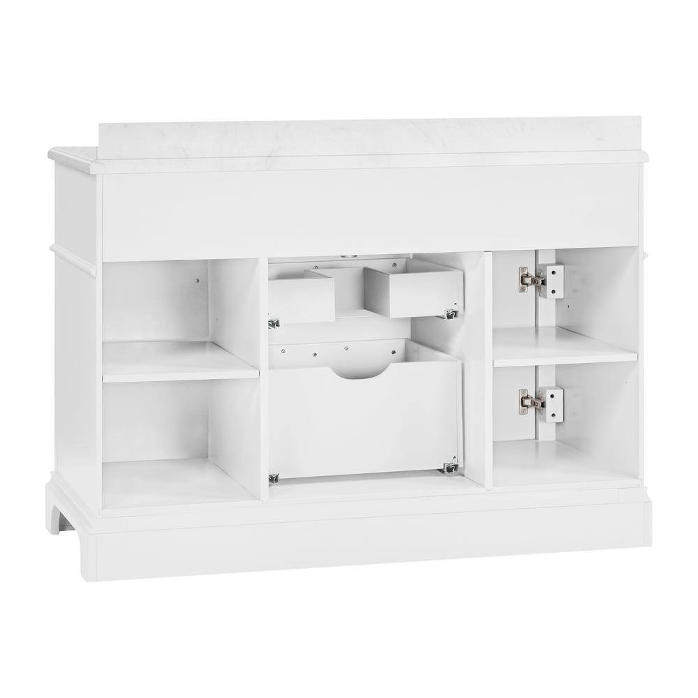 Home Decorators Collection Melpark 48 in. W x 22.1 in. D x 34.5 in. H Freestanding Bath Vanity in White with White Cultured Marble Top Melpark 48W