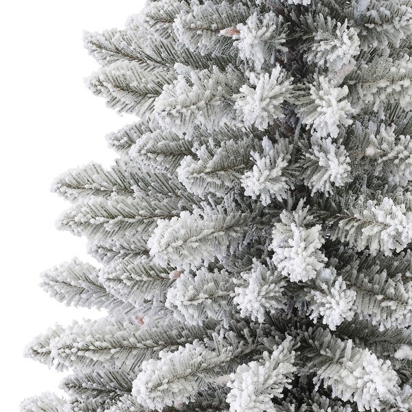 Puleo International 3 ft. PreLit Flocked Artificial Fraser Fir Tree