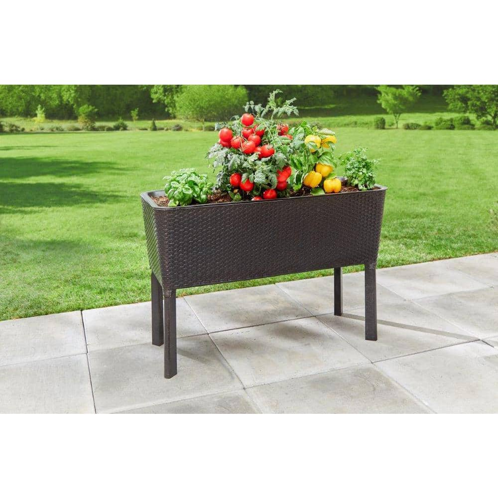 Vigoro 44.5 in. W x 15.25 in. H Easy Grow Elevated Resin Garden Bed Large 999-2201