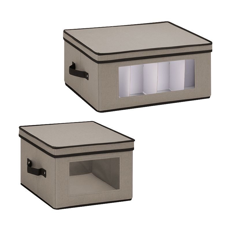 Honey-Can-Do 2-Pack Dishware or Closet Window Storage Boxes