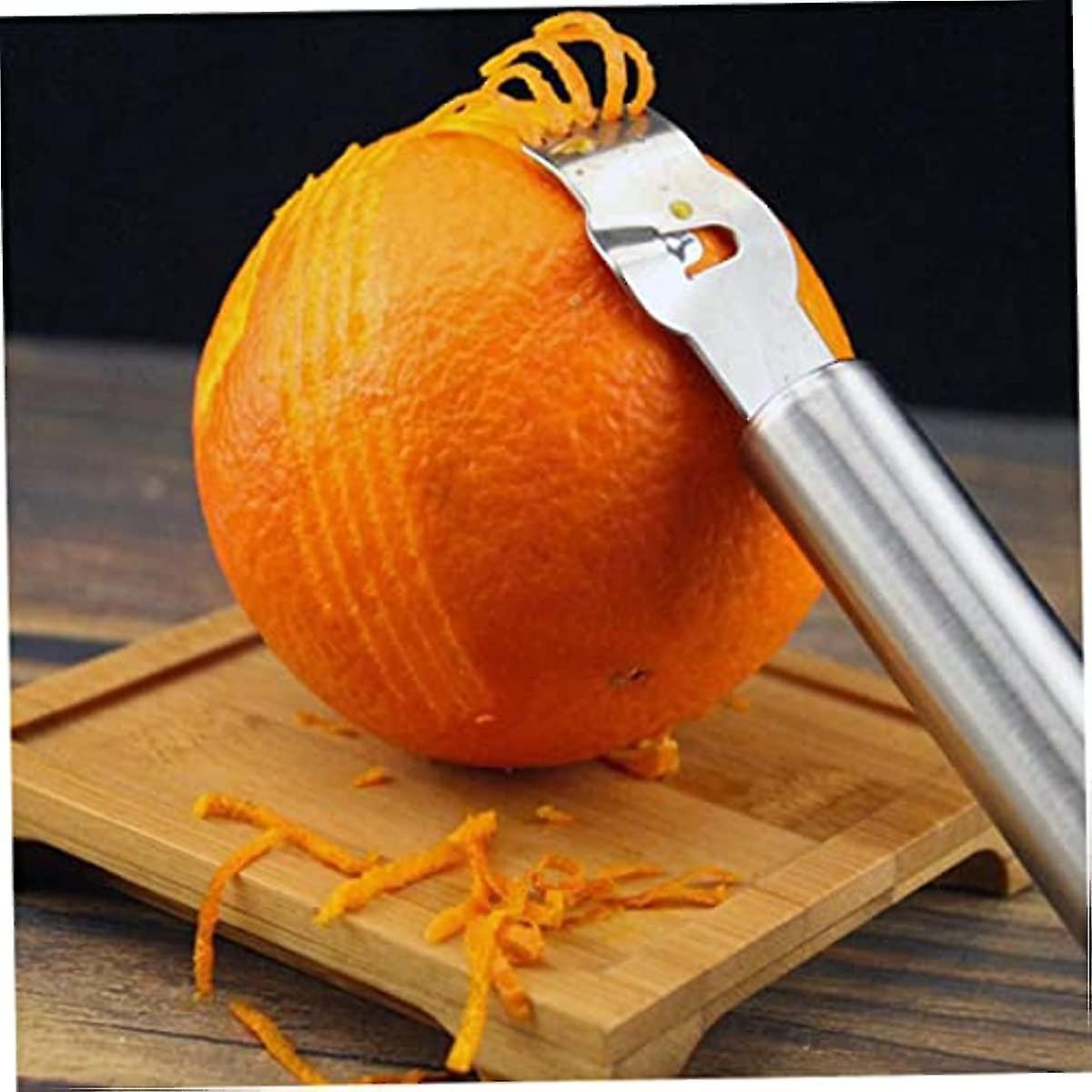 Jieerrui Lemon Zester Stainless Steel Citrus Grater Lime Oranges Peeler Fruit Slice Kitchen Tool Zester Grater  Silver