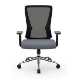 Levari Mesh/Vegan Leather Mid-Back Task Chair， Gray/Black， BIFMA Certified