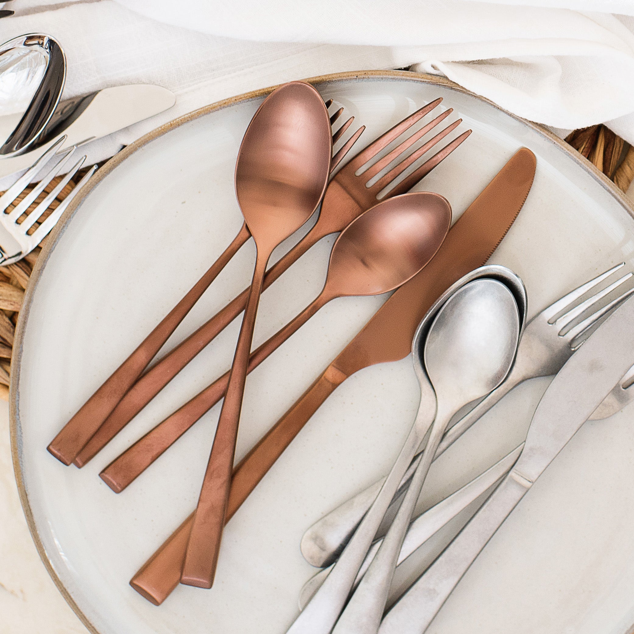 Marlise Copper Satin 20-Piece Flatware Set