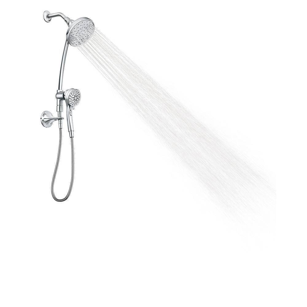 MOEN Attract Magnetix 6-Spray Patterns 6.75 in. Wall Mount Dual Shower Head and Adjustable Handshower with Slidebar in Chrome 28586