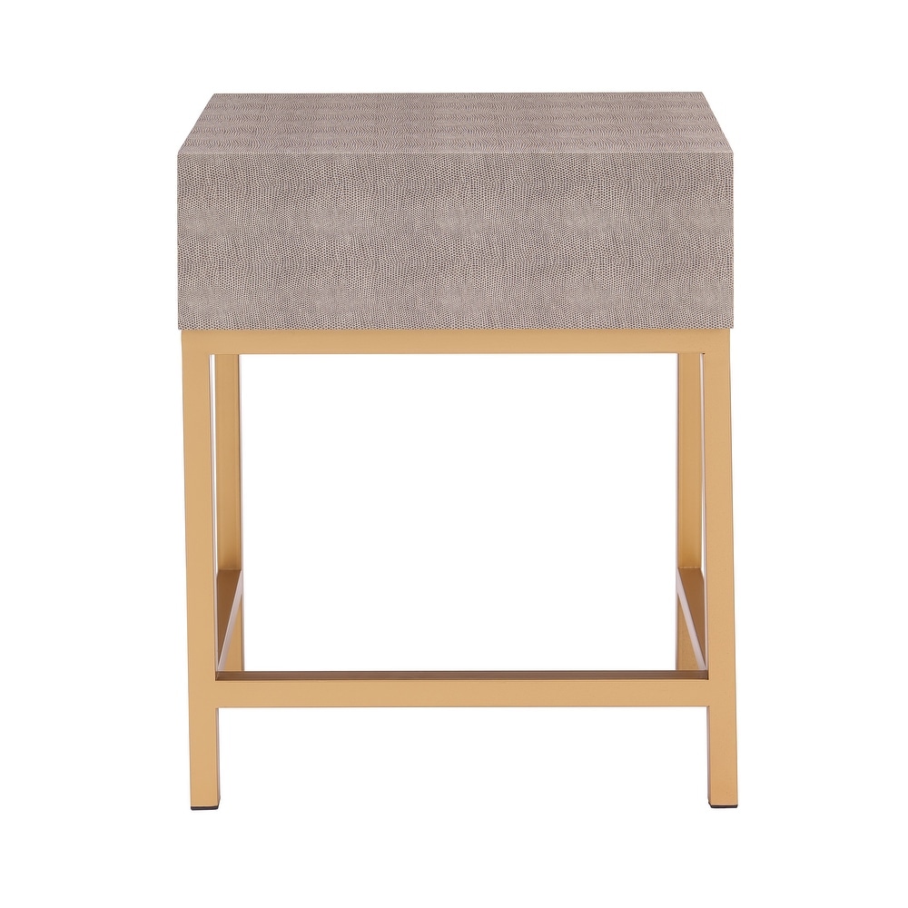 Durham Faux Shagreen 1 Drawer End Table