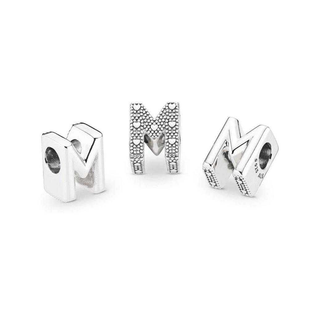 PANDORA  MOMENTS Letter Charm - 'M'