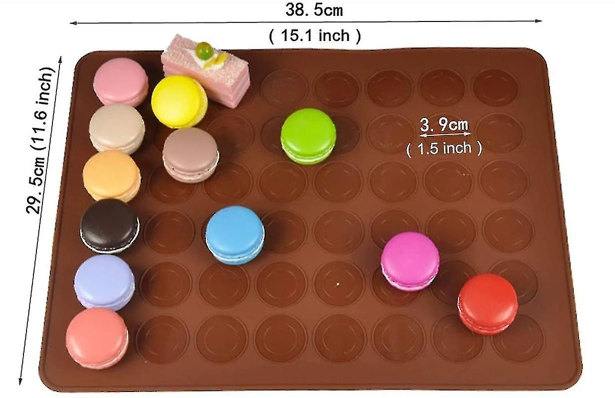 Baking Set， 48 Capacity Macaron Silicone Mat Mold Nonstick Kit And Decorative Piping Pan With 4-piec