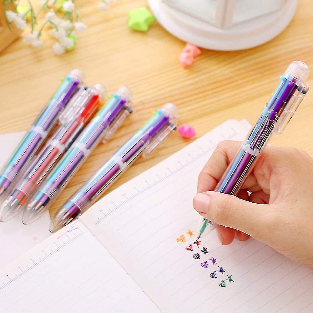 12 Pack 0.5mm 6-in-1 Multicolor Ballpoint Pen 6 Colors Retractable Ballpoint Pens (12 Pack)