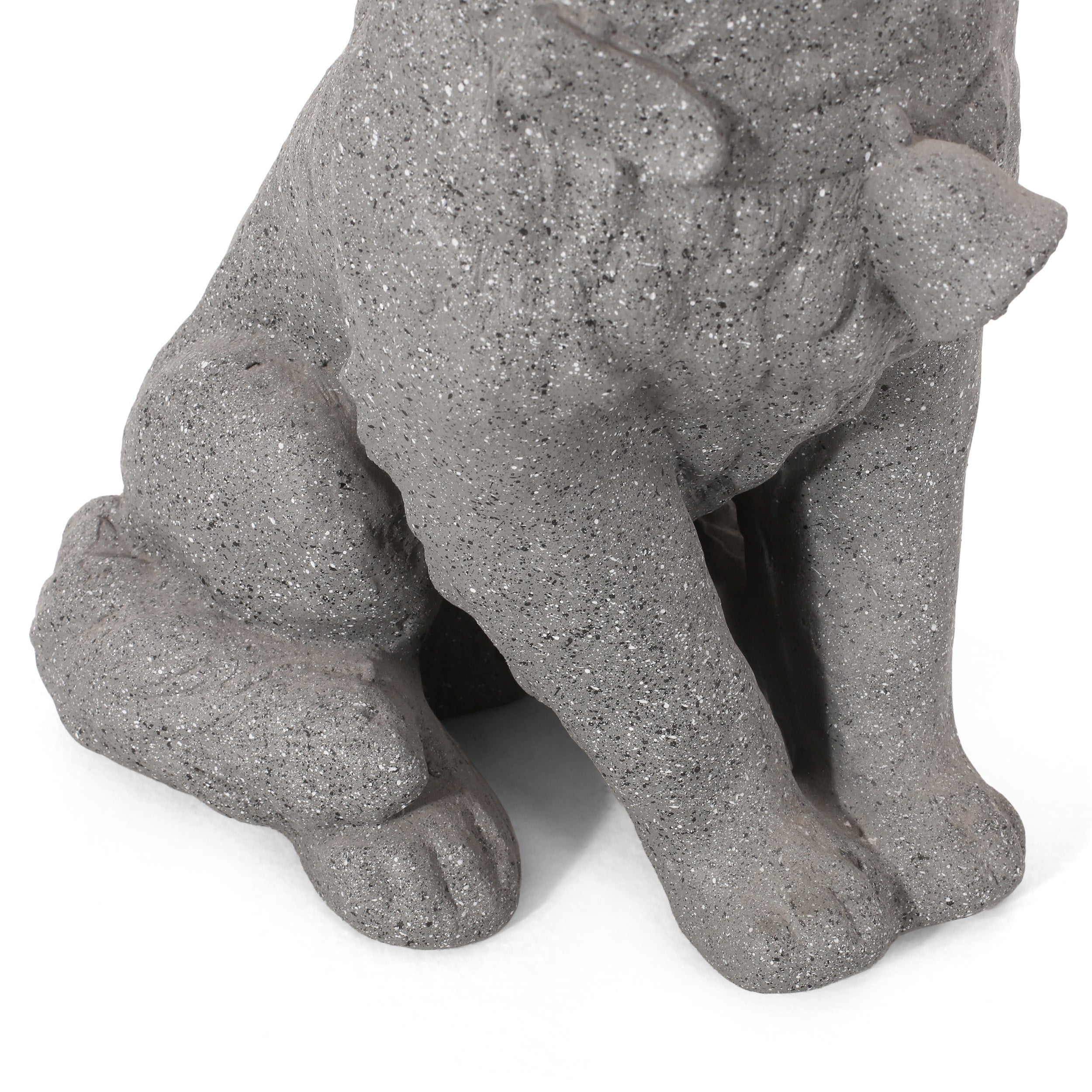 Gary Outdoor Dog Garden Statue, Stone Gray