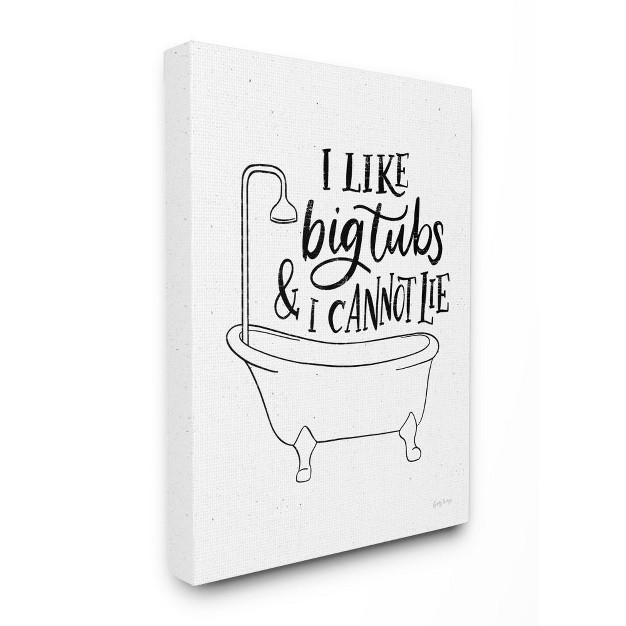 Stupell Industries I Like Big Tubs Bathroom Joke Black White Word Parody