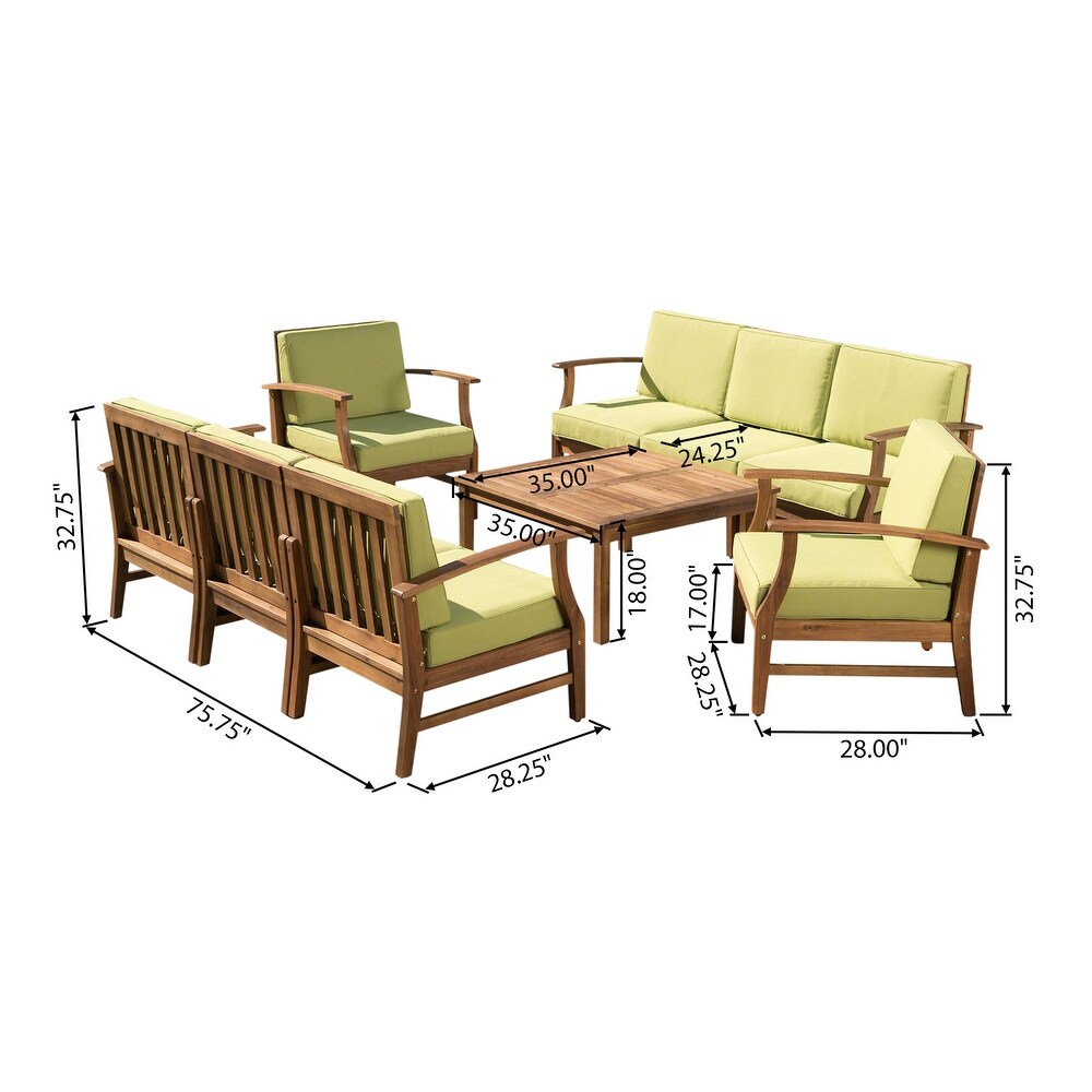 Perla Outdoor Acacia Wood 9 piece Sofa Set by Christopher Knight Home