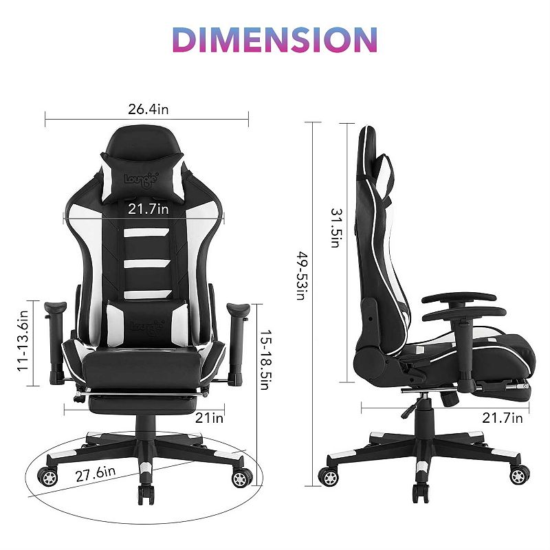 Doris Game Chair Swivel， Adjustable Back Angle， Seat Height and Armrest