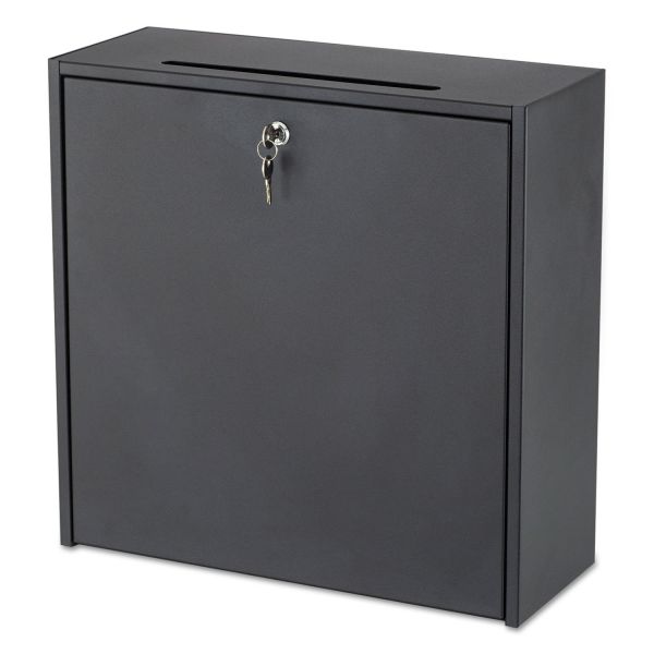 Safco Wall-Mountable Interoffice Mailbox， 18 x 7 x 18， Black