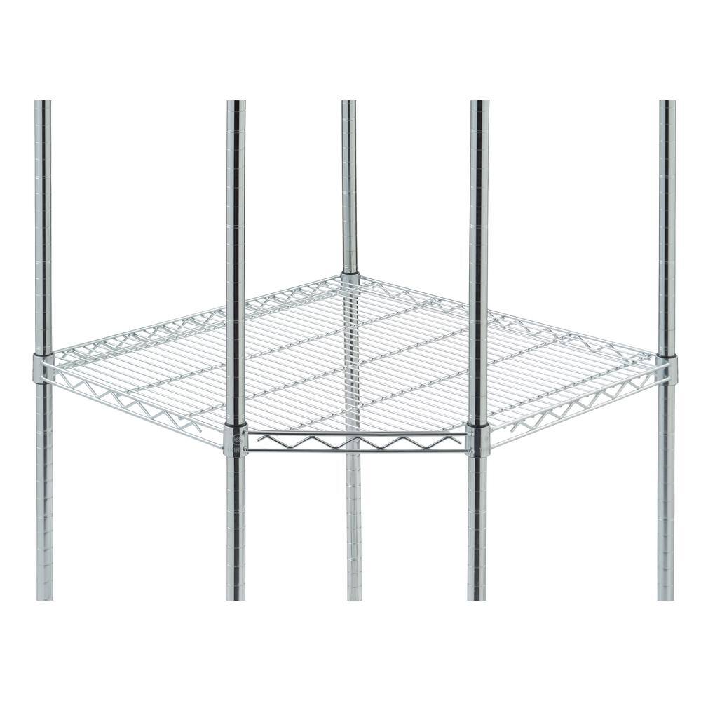 TRINITY Chrome 4-Tier Rolling Corner Steel Wire Shelving Unit (123 in. W x 77 in. H x 18 in. D) TBFZ-0905209