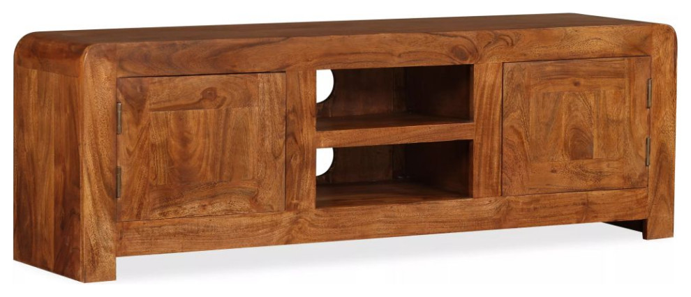 vidaXL TV Stand TV Unit Sideboard TV Console Solid Wood with Honey Finish   Rustic   Entertainment Centers And Tv Stands   by vidaXL LLC  Houzz