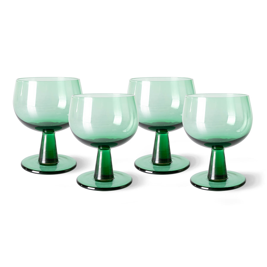 The Emeralds - Fern green wine glass low (set of 4)