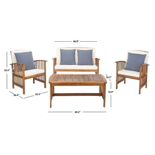 SAFAVIEH Outdoor Rocklin 4piece Conversation Patio Set