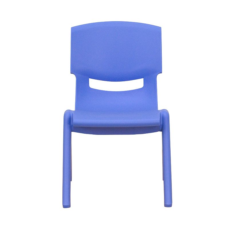 Emma and Oliver 2 Pack Natural Plastic Stackable School Chair with 10.5H Seat， Preschool Chair