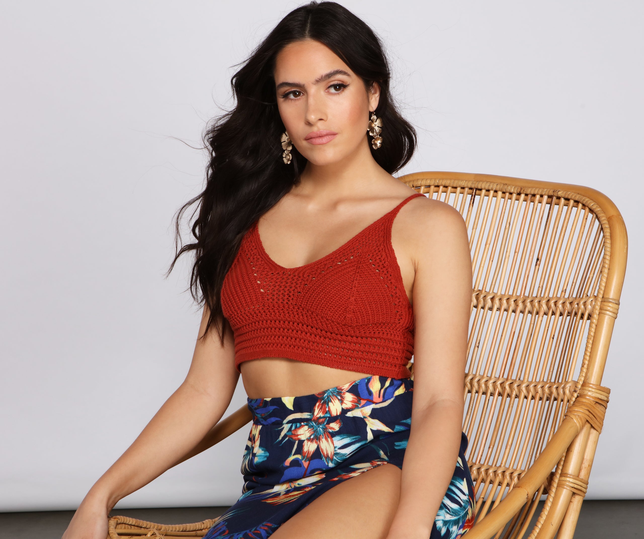 Keeping Knit Boho Crochet Crop Top