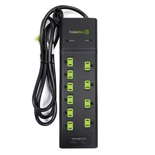 TRICKLESTAR 6 ft. 10-Outlet Surge Protector With USB Charging Ports TS1268