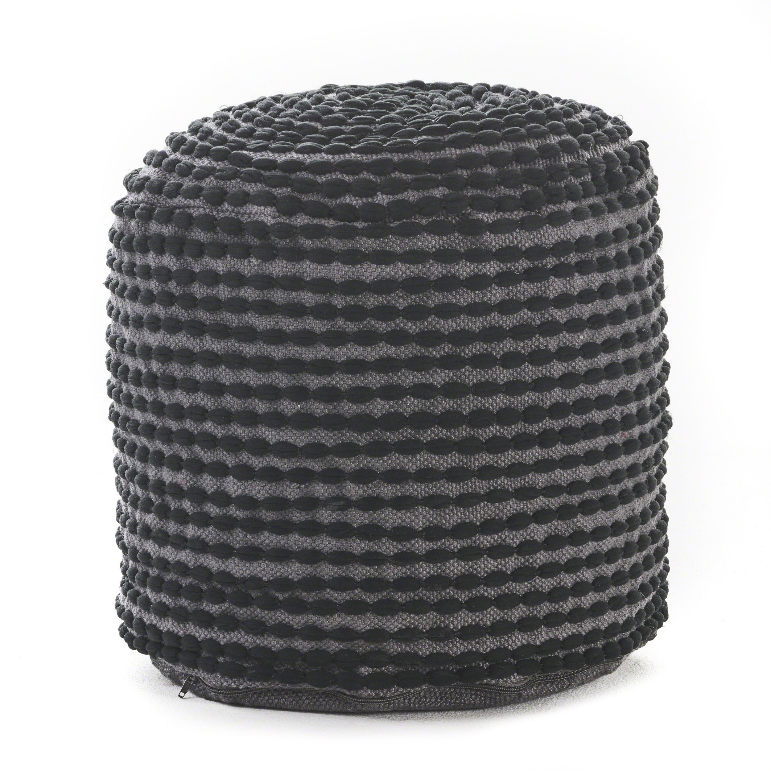 Rosalyn Handcrafted Modern Water-Resistant Fabric Ottoman Pouf