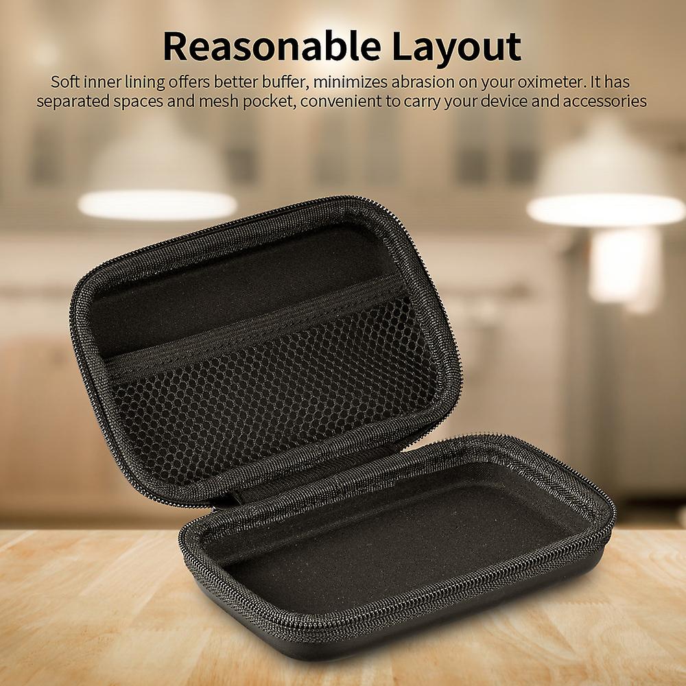 Multifunctional Storage Bag Portable Eva Fingertip Pulse Oximeter Storage Bag Hard Shockproof Storage Case Black  1 Hostanddata Line