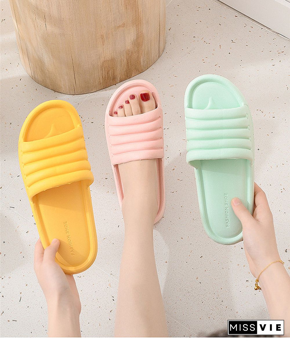 Fashion House Slippers EVA Soft Sole Slide Sandals Men Women Indoor Comfortable Non-slip Home Shower Slippers