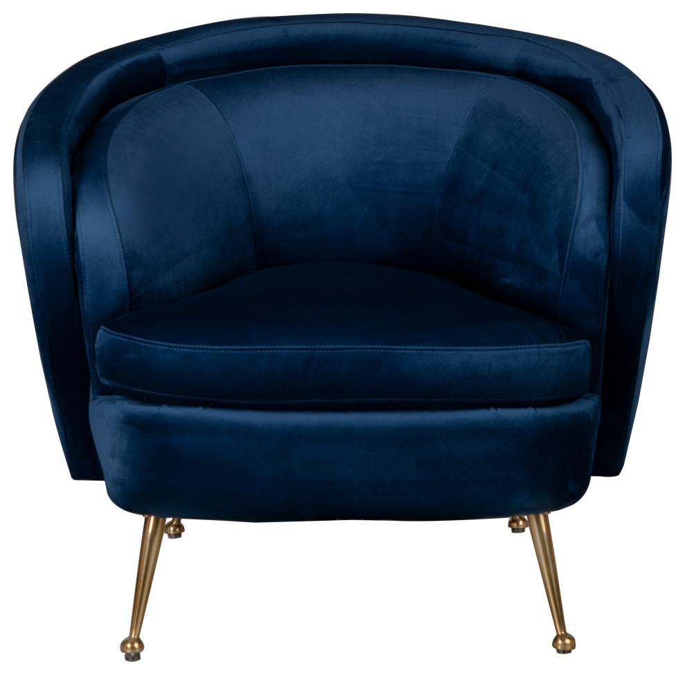 Palermo Accent Chair  Navy Blue   Midcentury   Armchairs And Accent Chairs   by Statements by J  Houzz