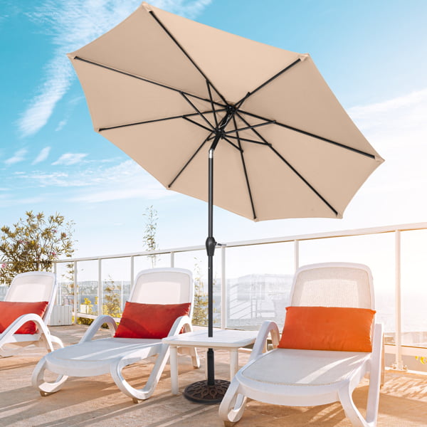 9FT Outdoor Central  Market Patio Umbrella Waterproof Folding Sunshade Without Umbrella base