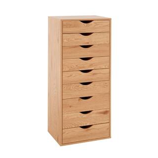 MAYKOOSH Natural 9-Drawer with Shelf Office File Cabinets 45.67 in. H x 18.9 in. W x 13.78 in. D Wooden Vertical File Cabinet 70101MK