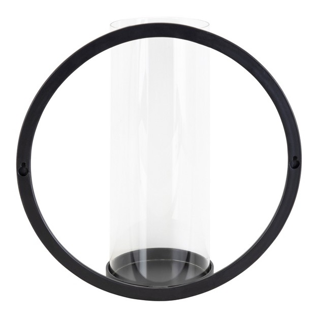 Kate And Laurel Khauli Round Metal Wall Sconce