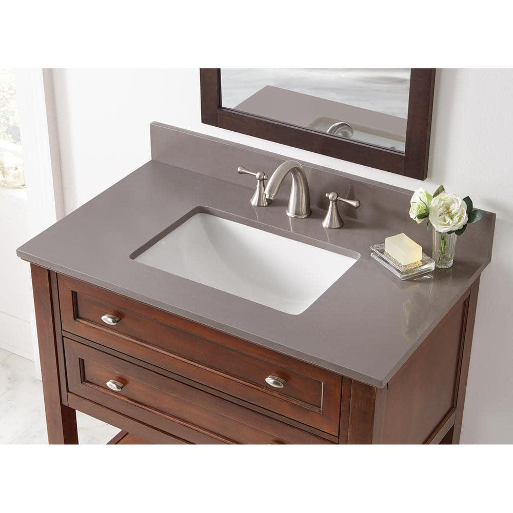 Home Decorators Collection 37 in W x 22 in D Engineered Marble Vanity Top in Slate Grey