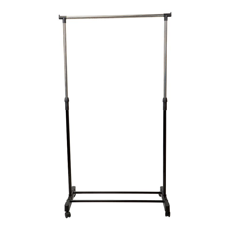 Simplify Single-Tier Adjustable Height Rolling Garment Rack