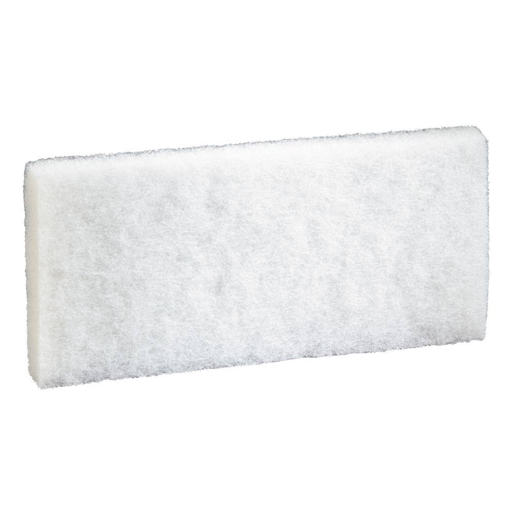 3M 4.6 in. x 10 in. White Doodlebug Scrub Sponge Pad (5-Pack 4-Packs-Carton) MMM08003