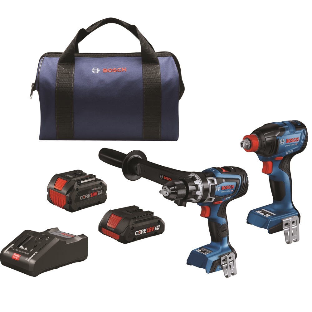 Bosch 18V 2 Tool Combo Kit with Socket Ready Impact Driver Brute Tough 1/2