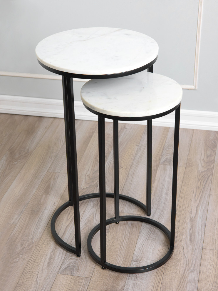 Ellery Marble Nesting Tables   Transitional   Coffee Table Sets   by Best Home Fashion  Houzz