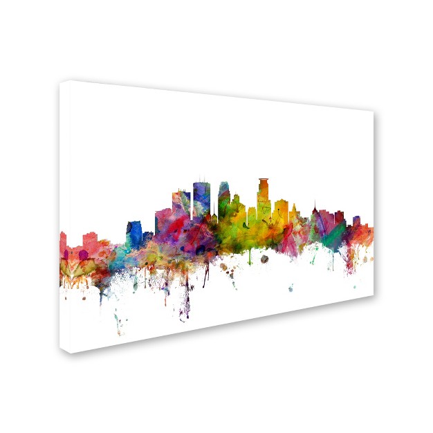 Trademark Fine Art Michael Tompsett x27 minneapolis Minnesota Skyline x27 Canvas Art