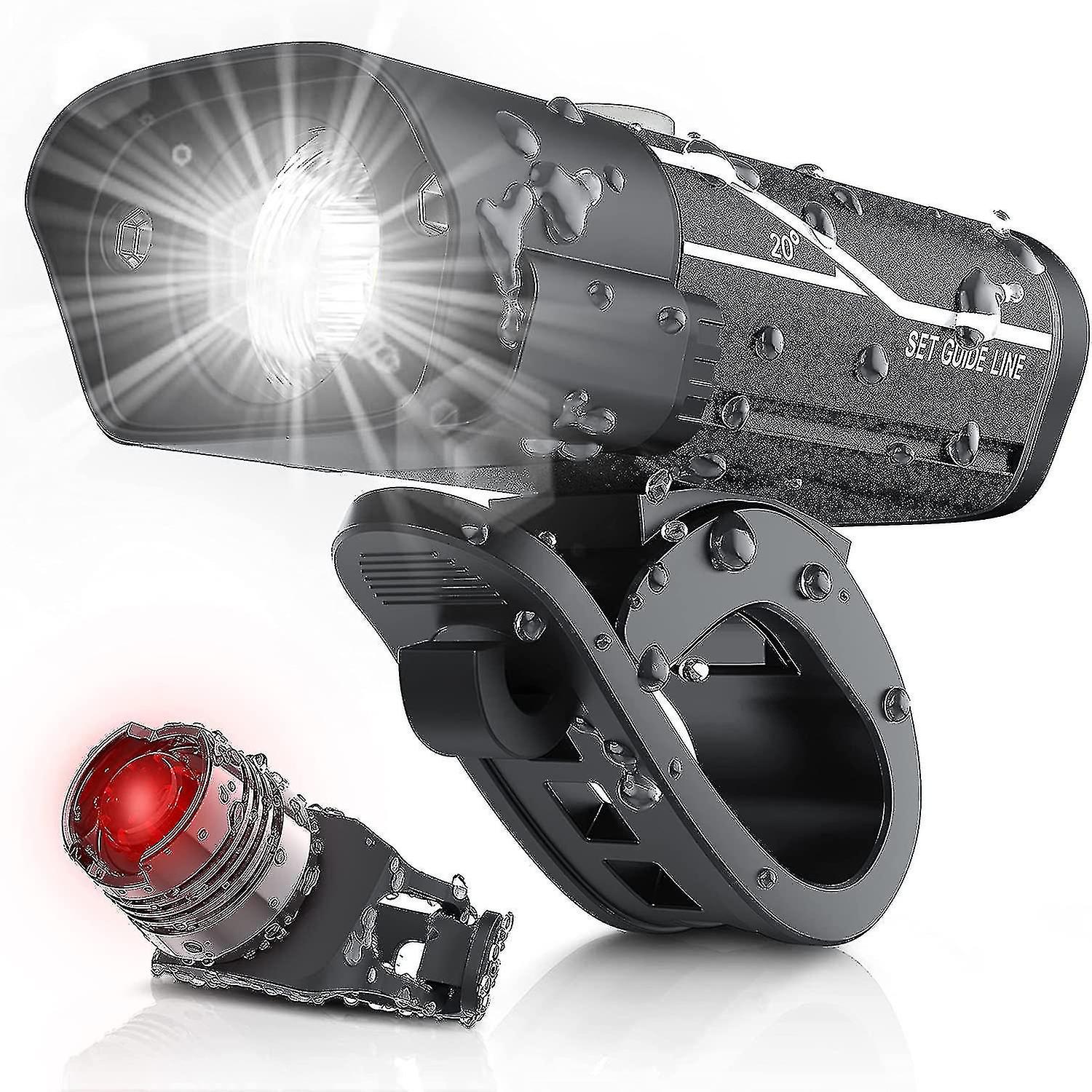 1000 Lumen Usb Rechargeable Bike Light Set， 3 Led Bike Headlamp