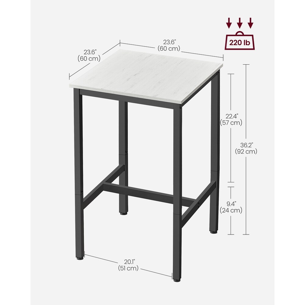 Bar Table with Metal Frame Small Kitchen Table  High Top Pub Table For Living Room   23.6”D x 23.6”W x 35.4”H