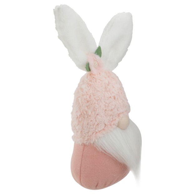 Pink And White Easter And Spring Gnome Head With Bunny Ears