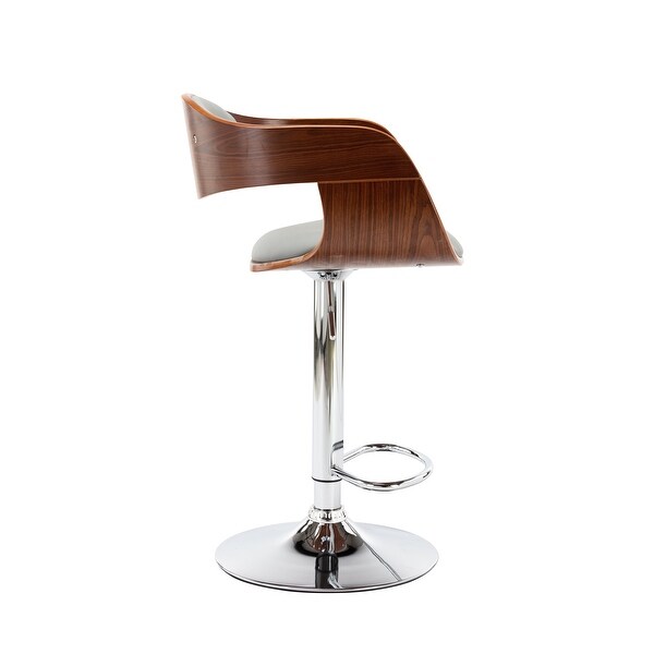 Porthos Home Rory Adjustable Height Swivel Bar Stool， PU Upholstery