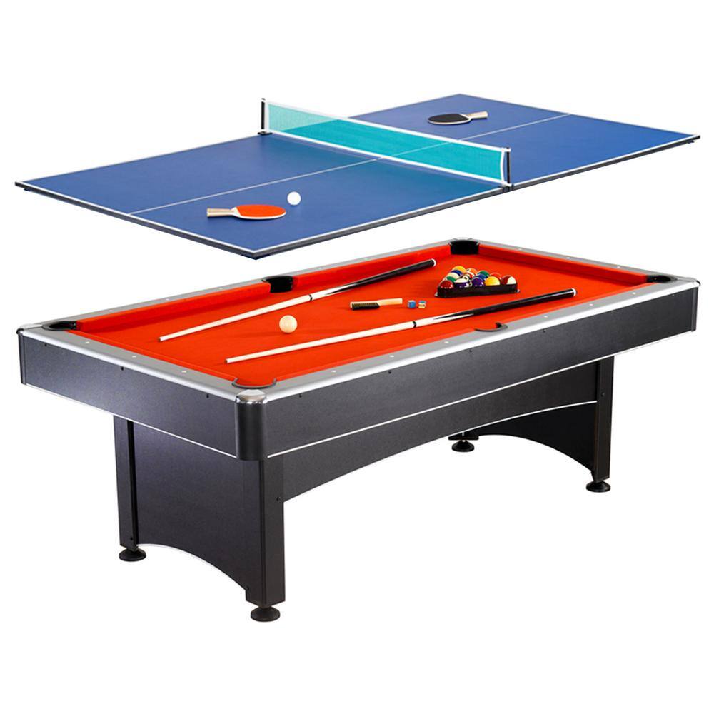 Hathaway Maverick 7 ft. Pool and Table Tennis Multi Game Set with Cues Paddles and Balls BG1023