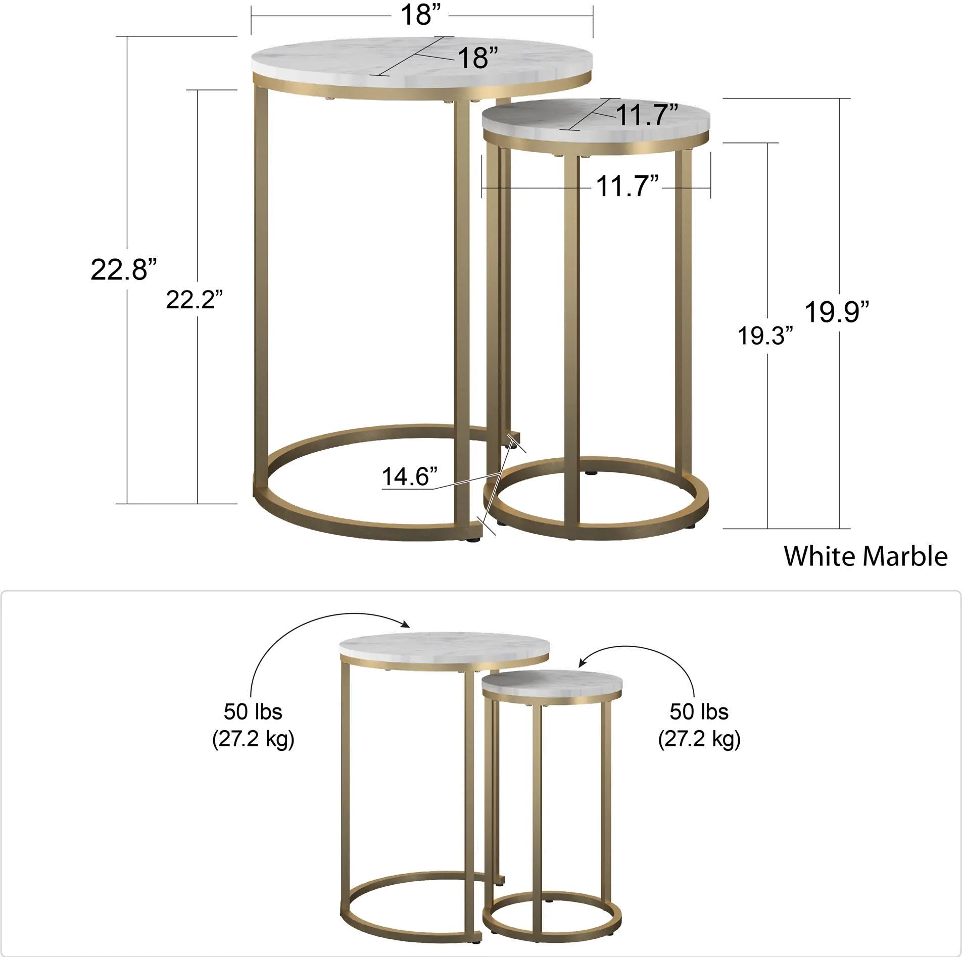 Amelia Terrazzo Nesting End Tables