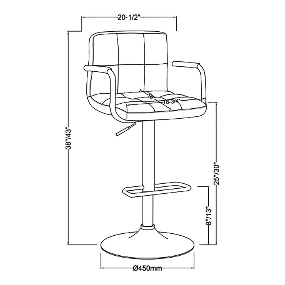 DH BASIC Leatherette Height Adjustable Swivel Bar Chair by Denhour