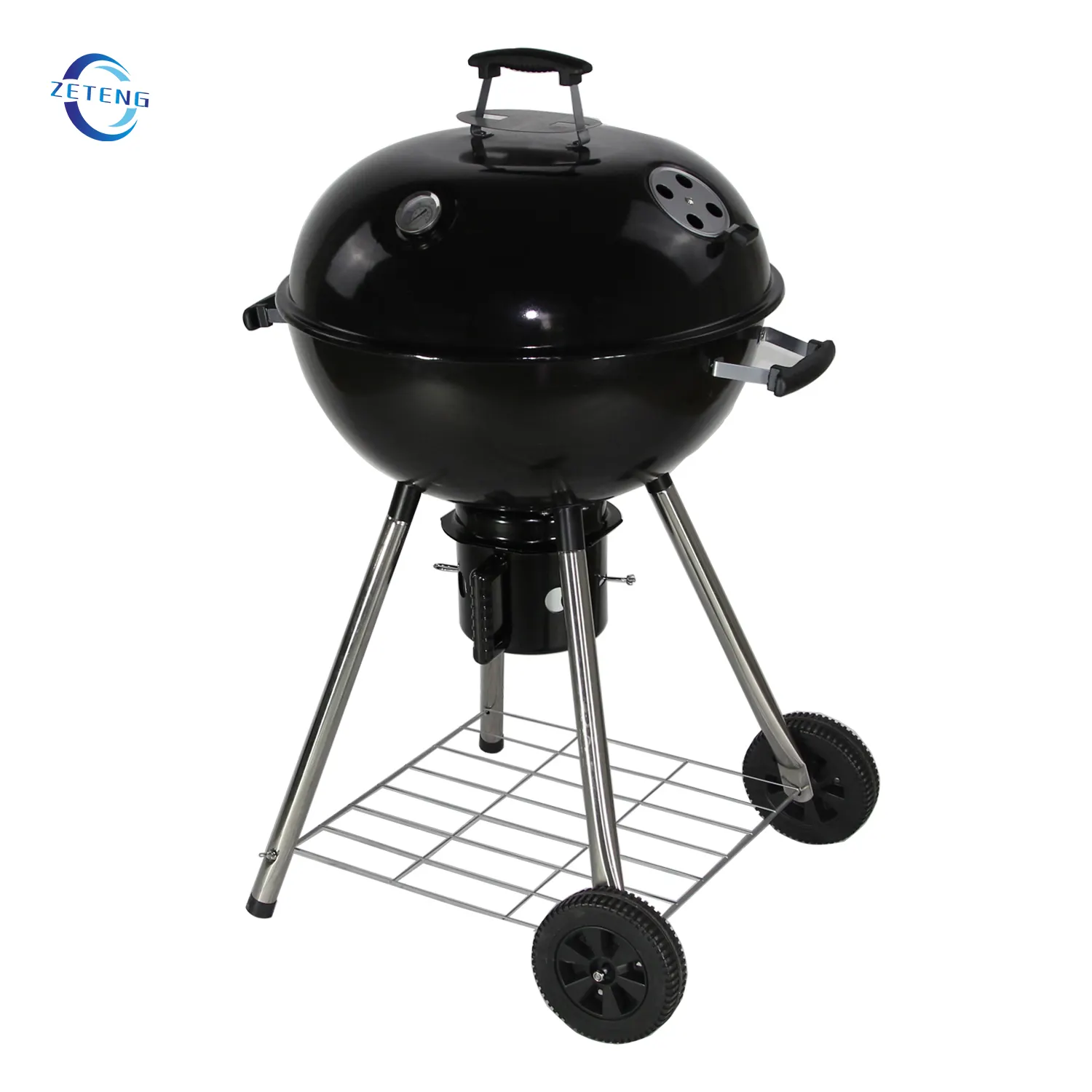 Black Enamel Kettle Charcoal BBQ Barbecue Grill Cover Parts Ash Catcher Thermometer BBQ Grills