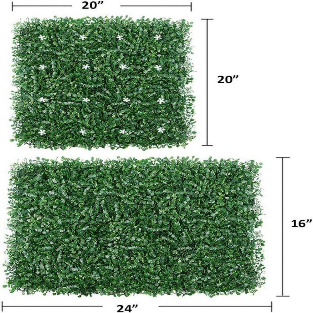 Cisvio Artificial Boxwood Panels Plant Faux Greenery Panels UV Protected Privary Screen Indoor Outdoor Garden Fence 6 Pieces D0102HSIPBV