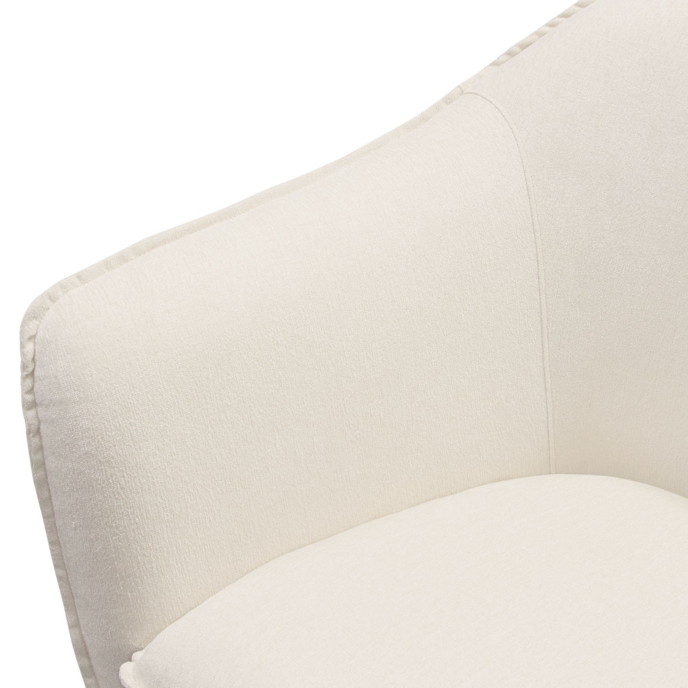 Status Accent Chair  Cream Fabric With Black Powder Coated Metal Leg   Midcentury   Armchairs And Accent Chairs   by Timeout PRO  Houzz