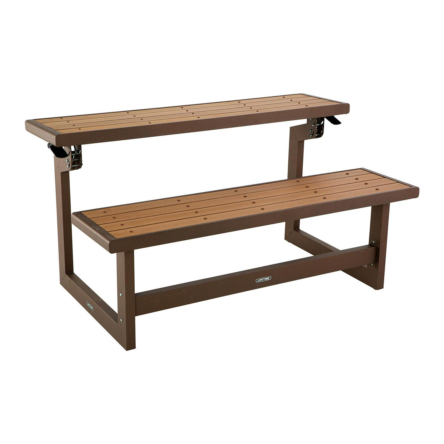 Lifetime Outdoor Wood Grain Convertible Bench