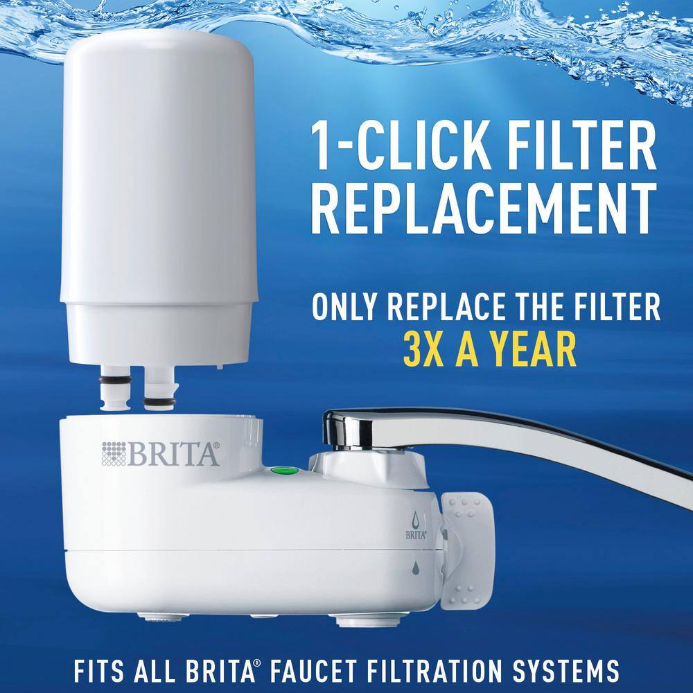 Brita Faucet Mount Tap Water Filtration System in White BPA Free Reduces Lead 6025835214