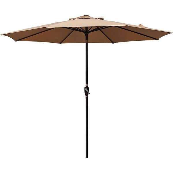 10FT Patio Umbrella Table Market Umbrella with Push Button Tilt， Polyester Canopy Shade - Overstock - 34180980